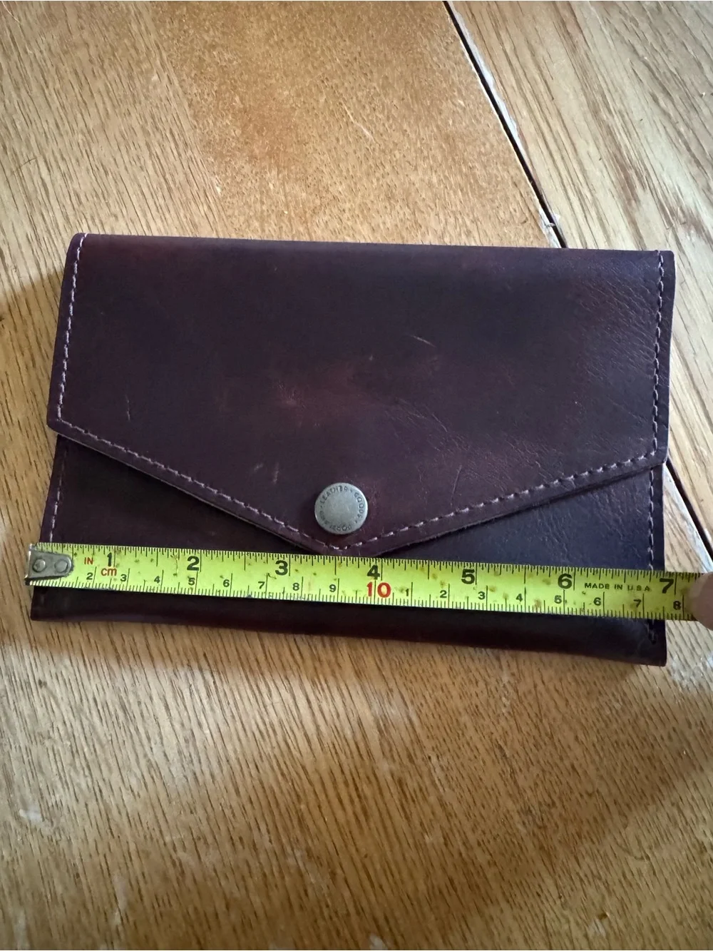 Portland Leather Envelope Wallet - Dark Brown - Picture 4 of 5